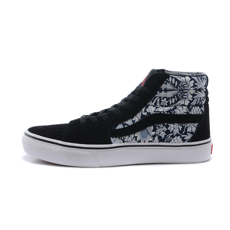 vans新款 青花瓷高帮帆布鞋板鞋 v098 v090 v091(青花瓷灰黑)