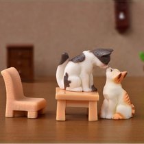 写实小猫创意微景观树脂工艺品卡通可爱小猫仿真动物多肉花盆造景