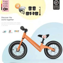 KinderKraft德国平衡车KK平衡车BLITZ充气胎12寸儿童滑步车无脚踏单车自行车2-6岁小孩80-110公分(橙色 送骑行套装（头盔护具+打气筒）)