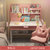 儿童学习桌子家用书桌书架小学生卧室写字桌椅套装家用课桌椅组合(100cm粉色（单桌）)
