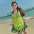 雅凯诗分体泳装女 四件套 性感镂空时尚沙滩海边温泉泳衣女50402(绿色 M)