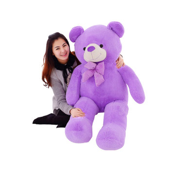 紫熊 毛绒玩具泰迪熊 薰衣草小熊公仔布娃娃(领结款 1米)