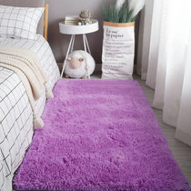 北欧ins地毯客厅茶几卧室少女满铺可爱网红床边地毯垫子地垫毛毯(长毛紫色（扎染）)
