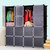 蜗家收纳柜组装树脂塑料卡通简易衣柜衣橱1612 1616(黑色 16门12格2挂 0161202)