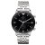 Emporio Armani阿玛尼手表 运动系列石英手表 时尚简约钢带男士手表(黑色)