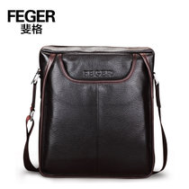 FEGER斐格牛皮男包商务男士单肩包斜挎包8895-4(棕色)