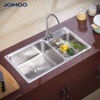 JOMOO九牧 不锈钢水槽套餐 双槽洗菜盆洗碗池淘菜盆 02115 790mm大双槽
