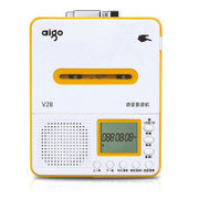 爱国者（aigo）V28语音复读机 橙色 （1.8寸LCD液晶大屏 五级变速 外接U盘/TF卡 最大8G 全自动放音、复读、跟读、对比）