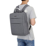 商务背包男士双肩包新款旅行包休闲书包简约时尚电脑包(灰色)