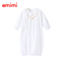 Emimi爱米米 婴儿外套连体衣新生儿满月礼服 0-6个月(0-6个月 白色)