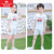 夏季新款儿童韩版短袖套装中小童棉质T恤五分裤(130码 红色汽车)