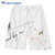 ROOSTER CHAMPION法国公鸡短裤男白色纯棉宽松原创设计师手绘印花直筒五分裤潮D21113(白色 XL)