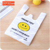 A611加厚透明笑脸食品手提袋购物袋 超市家用购物购物袋lq370(20*32cm)