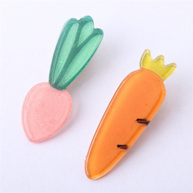 胡萝卜发夹ins韩国可爱发饰头饰鸭嘴夹少女童趣发卡子粉色