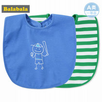 巴拉巴拉婴儿用品口水围兜秋装两件套男宝宝口水巾棉卡通(80cm 湖蓝)