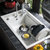 科恩纳石英石水槽单槽加厚一体厨房洗碗盆水池花岗岩家用商用套餐(D800珍珠白高配套装)