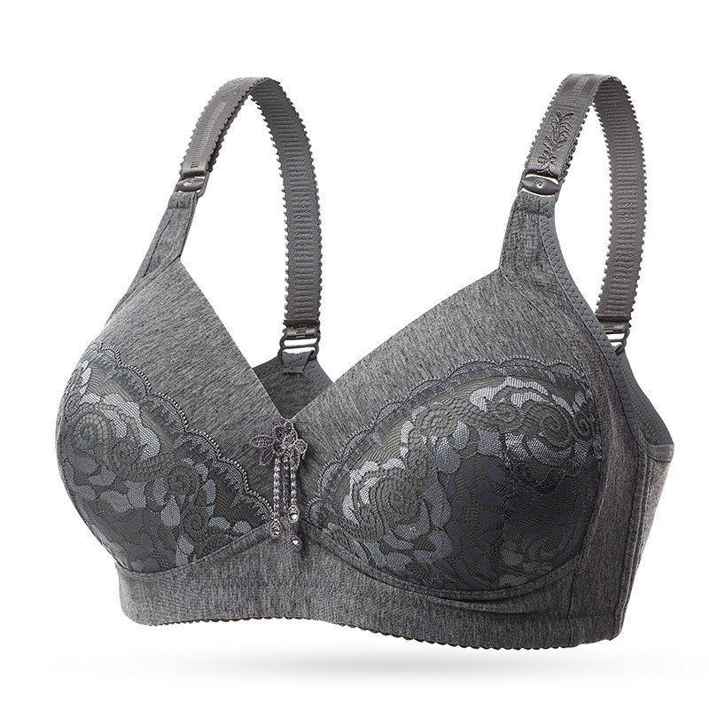 suntek女薄款透气中年妈妈文胸中老年大码文胸无钢圈聚拢舒适内衣收副