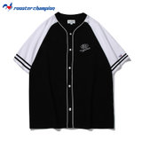 ROOSTER CHAMPION法国公鸡短袖衬衫男士潮牌嘻哈学生开衫上衣E21066(黑色 XS)