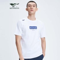 七匹狼七匹狼男士短袖t恤黑色圆领潮流百搭休闲宽松夏季纯棉薄款透气1H1B30602993M码白 夏季新品舒适透气