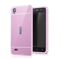 步步高y17手机壳 vivoY17t手机套 vivo y17w金属边框保护套(粉色)