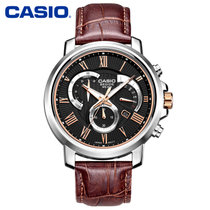 卡西欧casio男式手表 男士时尚休闲石英表皮带男表(BEM-506GL-1A)