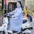棉质遮面电动车防晒衣女夏季开车全身摩托电车格子防晒服薄外套(遮面蓝色 均码)