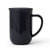 丹麦VIVA 极简带不锈钢滤网平衡带把陶瓷茶杯泡茶杯500ml 国美厨空间(灰蓝色)