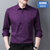 男士长袖衬衫商务男装弹力抗皱免烫职业装(纯紫色G2805 43（170-180斤）)