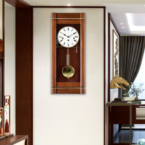 汉时（Hense）欧式复古实木机械挂钟客厅德国赫姆勒机芯装饰摆钟HP0128(乌金木德国五音机芯)
