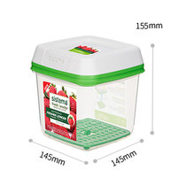 sistema新西兰进口冰箱水果蔬菜保鲜收纳盒大容量便携零食储藏盒(中号方形保鲜盒1500ml 默认版本)