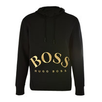 Hugo Boss黑色棉质经典logo套头运动衫连帽卫衣0413135-006XXL码黑色 时尚百搭
