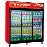 安淇尔(anqier)LC-1600 1.6米家用立式冷藏展示柜商用厨房超市便利店蔬菜饮料水果冷藏柜 冰箱保鲜柜  红色