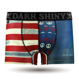 DarkShiny 超柔超滑超细 徽章国旗拼色 男式平角内裤「MBLK15」(花色 S)
