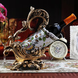 摆件创意葡萄酒托家居盛世芙蓉欧式陶瓷红酒架（不含红酒）