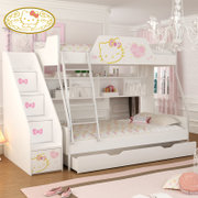 Hellokitty高低床 子母床上下床铺双层母子床女孩儿童家具儿童床 不含拖箱(KT幻想曲 1.35米单床)