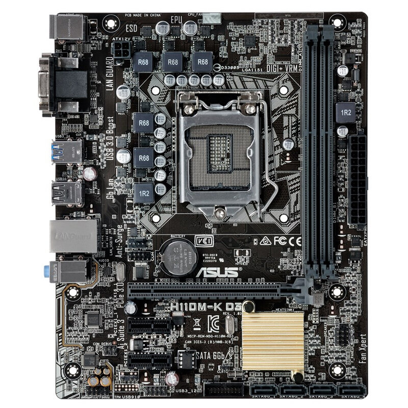 主板华硕asush110mkd3版lga1151电脑主板支持3代ddr3内存返回商品页