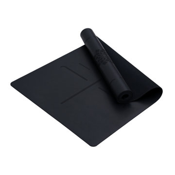diweini瑜伽垫天然橡胶专业级皮革女男士家用健身垫运动训练防滑(黑色