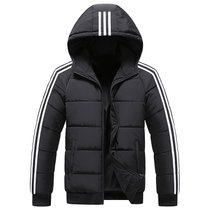 龙中龙 2020年冬季新款羽绒服男士短款工装外套潮流(黑色 160)
