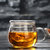 茶水分离杯 玻璃杯耐热透明过滤水杯分离加厚带盖茶杯茶水办公室大容量(330ml园趣)