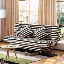 简约双人1.5三人1.8米简易沙发床可折叠沙发小户型多功能沙发床SF08(咖啡条（送抱枕） 豪华三人位（180cm）)