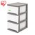 爱丽思IRIS 窄型抽屉收纳整理柜 宝宝衣柜 塑料简易储物柜MCD325 324 323(灰白 三层窄)