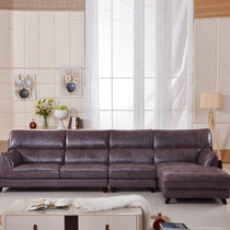 孔氏木业现代简约皮艺沙发 客厅转角沙发 小户型套装沙发(咖啡色 1+3+左贵)