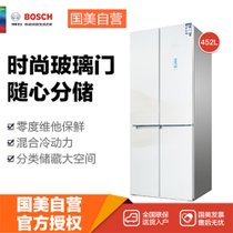 博世(Bosch) KMF46S20TI 452升变频混冷无霜 十字对开门多门冰箱(白色金线) 维他零度保鲜 时尚玻璃门