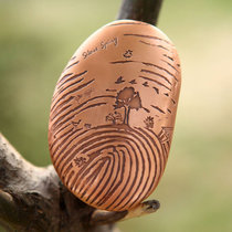 国内首枚鹅卵石形状（异形）大铜章——寂静的春天大铜章(紫铜)