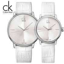 卡文克莱（CK）瑞士手表Ladies系列情侣对表白盘白色皮带石英表 K2Y2X1K6 K2Y2Y1K6