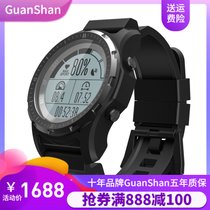 GuanShan户外登山智能运动手表指南针气压海拔GPS跑步男心率轨迹  官方标配(黑色 官方标配)