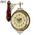 汉时欧式复古双面钟客厅静音创意时钟金属壁钟实木装饰挂钟 HDS20(双面棕色)第3张高清大图