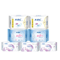 ABC棉柔纤薄日夜组合套装卫生巾7包:240mm 8片x2包-420mm3片x3包-163mm22片x2包