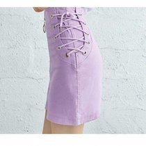 夏季韩版时尚高腰修身显瘦包臀一步a字牛仔短裙半身裙女(紫罗兰 XL)