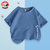 史努比儿童夏款短袖T恤可爱休闲宽松纯棉亲肤酷(靛蓝 110cm)